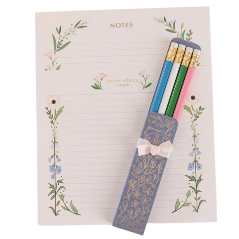 Karen Adams Notepad and Pencil Set