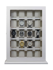 20 Piece White Wood Watch Display Wall Hanging Case and