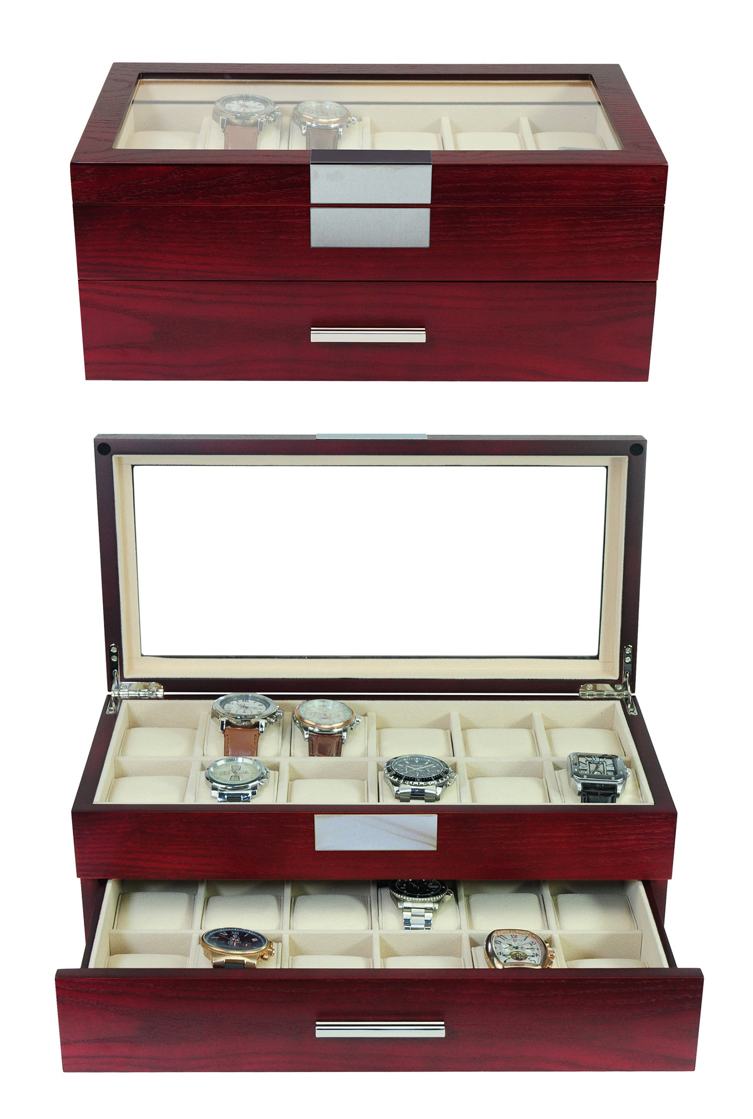 9 x 12 Cherry Wood Storage Crate / Tray - with Lid