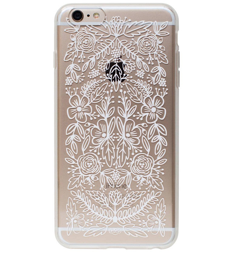 Clear White Floral Phone Case for iPhone 6 Plus, iPhone 6s Plus